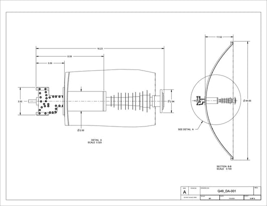 Combination Feed/OMT/Adapter/Rotating Polarizer Assembly for a 49" / 1.2m Reflector