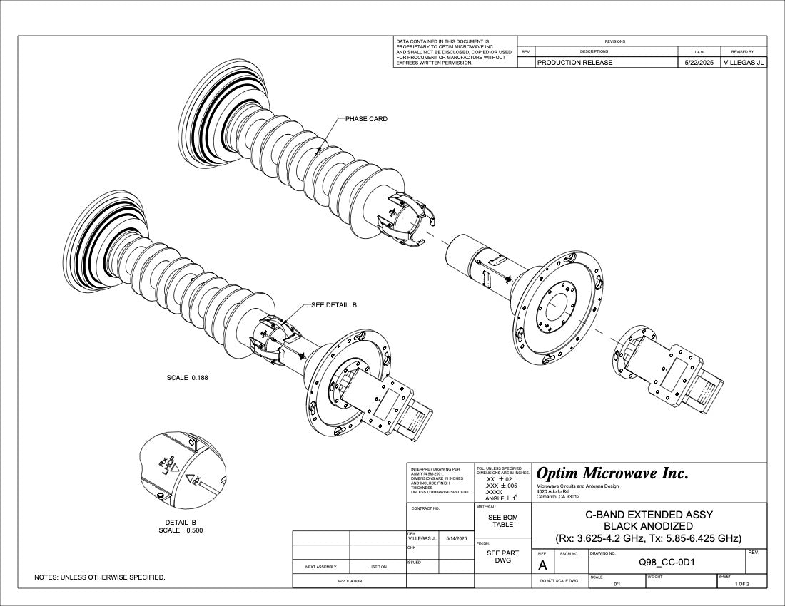 C BAND FEED/OMT FOR 93" / 2.6m REFLECTOR ANTENNA