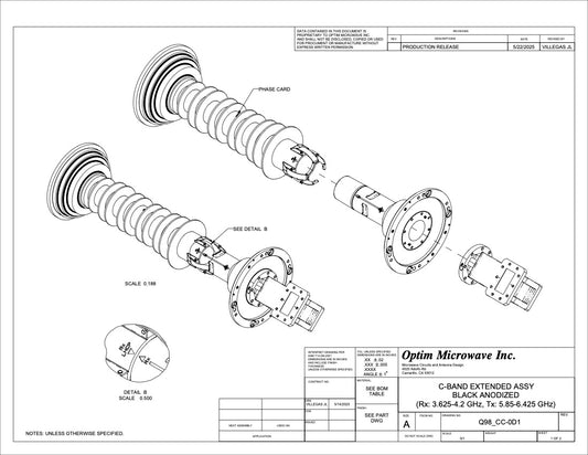 C BAND FEED/OMT FOR 93" / 2.6m REFLECTOR ANTENNA