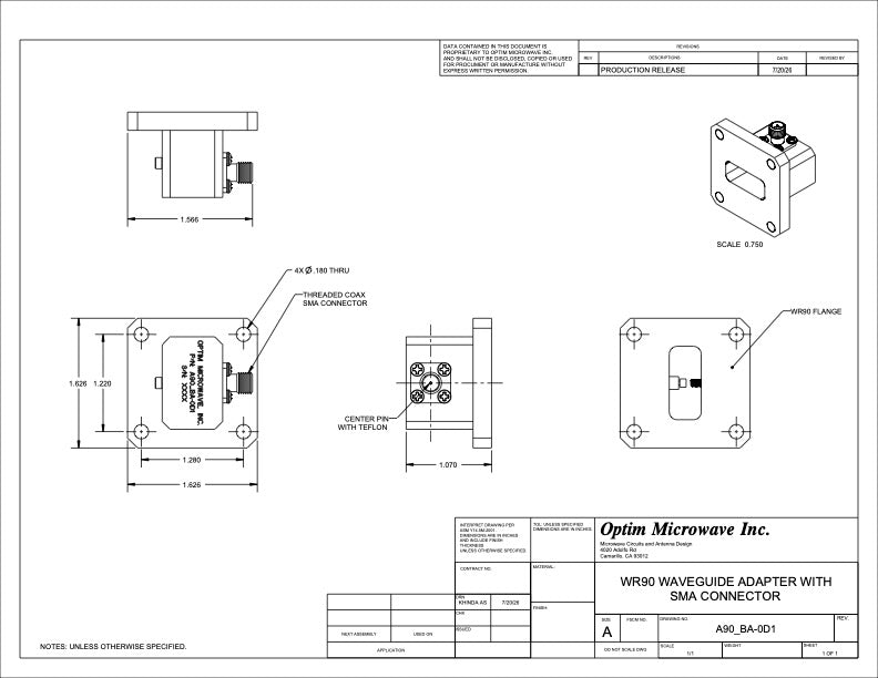 X-Band SMA Adapter 8 - 12 GHz