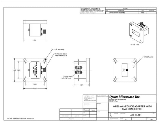X-Band SMA Adapter 8 - 12 GHz