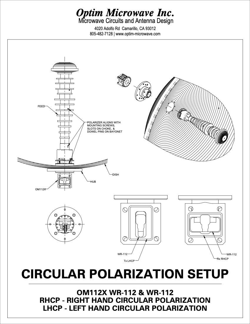 X-Band Quick Release Bayonet Feed for a 24" or 60cm Diameter Reflector