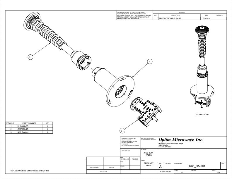 Combination Feed/OMT/Adapter/Rotating Polarizer Assembly for a 2.6m Reflector