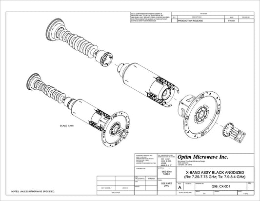 X-BAND FEED/OMT FOR 93" / 2.6m REFLECTOR ANTENNA