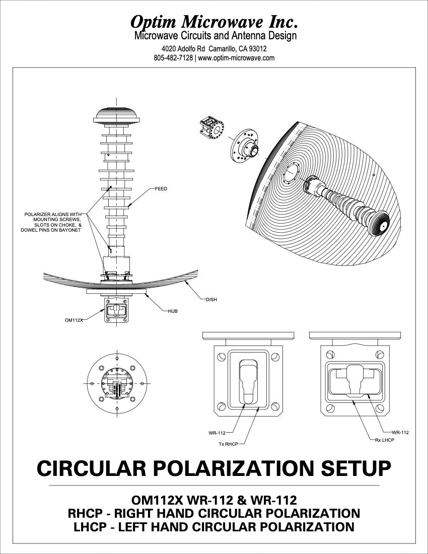 X-Band Quick Release Bayonet Feed for a 24" or 60cm Diameter Reflector